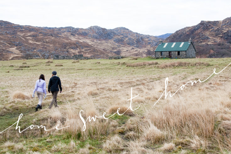 Walking to Peanmeanach Bothy. Home sweet home