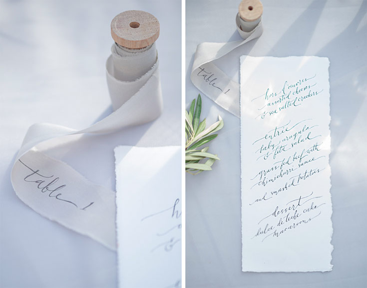 calligraphy menu by Ezer Calligraphy & Design