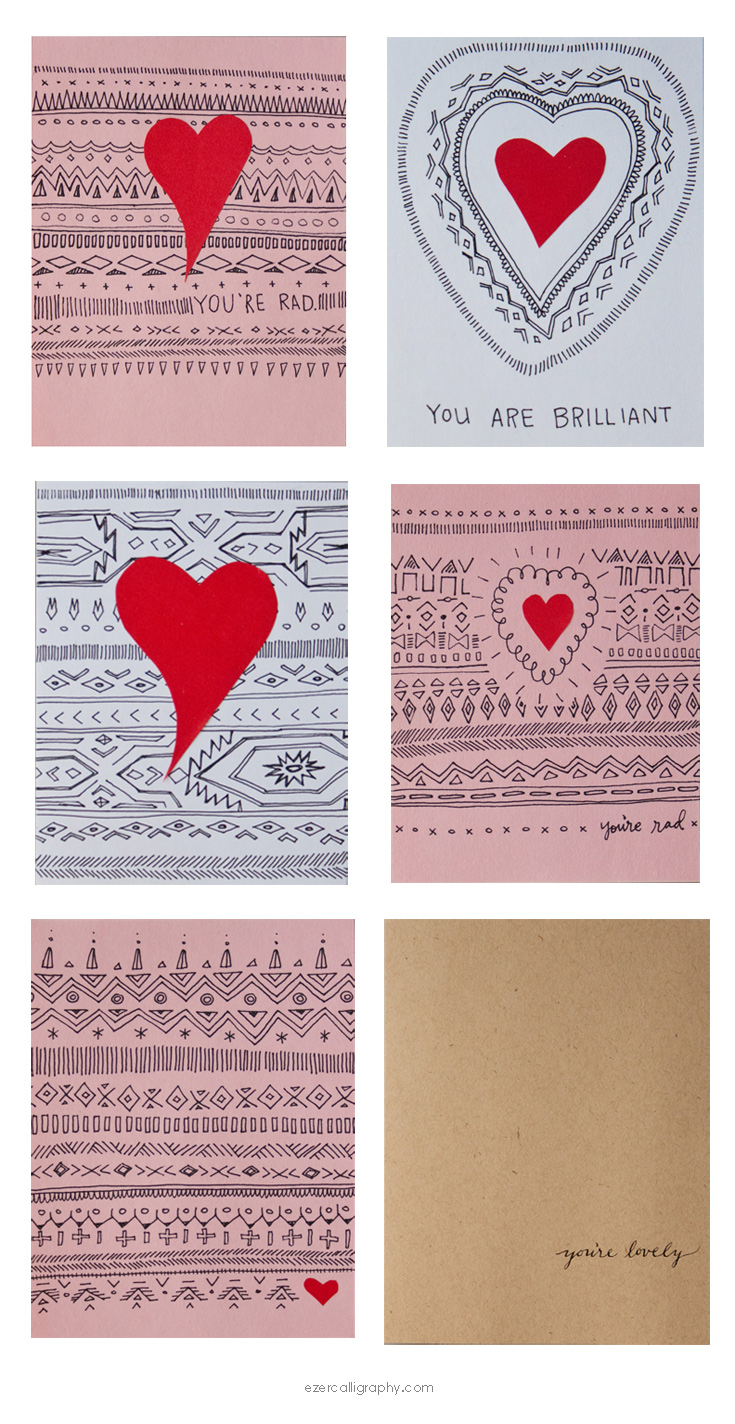 tribal pattern valentines | Ezer Calligraphy