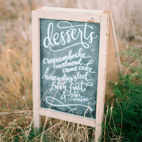 chalkboard dessert menu | Taryn Eklund Ink | Carrie King Photography