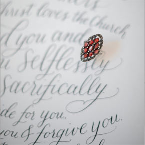 calligraphy wedding vows | Taryn Eklund Ink | Carrie King Photography