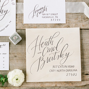 calligraphed invitation suite | Taryn Eklund Ink | photo by Connie Whitlock Photography