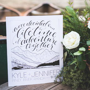 We've decided on a lifetime of adventure together commemorative wedding poster | Taryn Eklund Ink | Daylene Wilson Photography