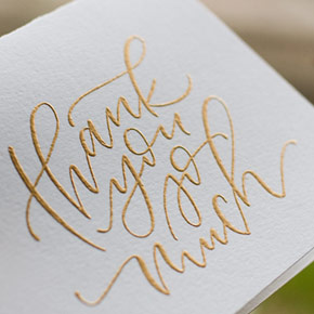 hand lettered thank you card | Taryn Eklund Ink